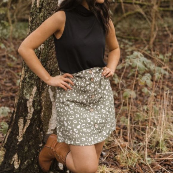 Jackson Rowe A-Line Skirt - CACTUS LEOPARD - BNWT - Picture 3 of 7